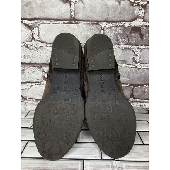 Josef Seibel Brown Suede Leather Side Zip Ankle Booties Heel Boots Women Sz 36EU - Picture 14 of 16